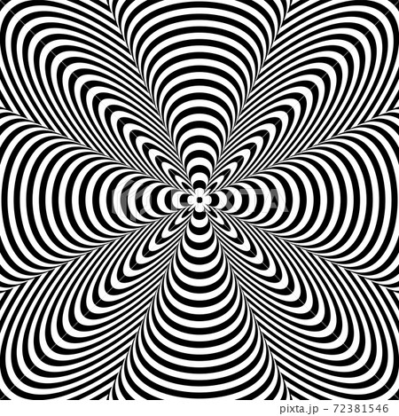 3D illusion in abstract op art lines pattern.のイラスト素材