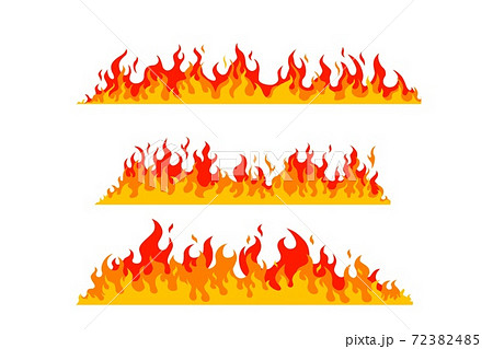 Flames Of Different Shapes On A White Background のイラスト素材 Flames Of Different Shapes On A White Background のイラスト素材