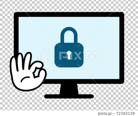 Key icon (OK sign) on the computer screen - Stock Illustration ...