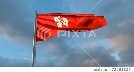 3d rendering of the national flag of the Hong Kong 72383827