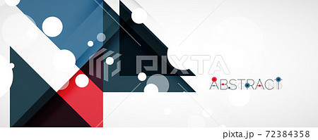 Geometric abstract background. Techno color triangle shapes. Vector illustration for covers, banners, flyers and posters and other designs 72384358