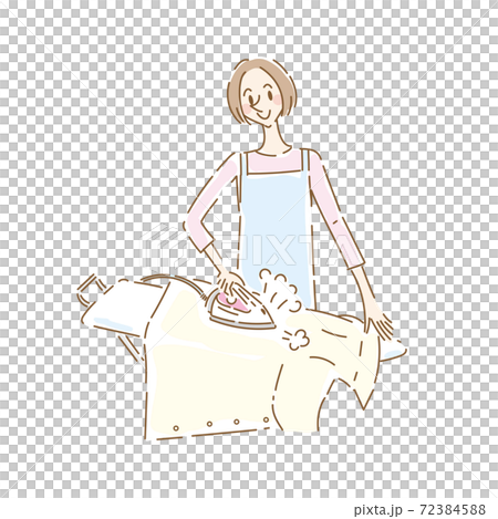 Cute housewife ironing 72384588