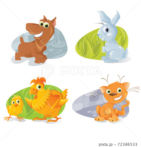 Vector funny animals in cool cartoon style. 72386533