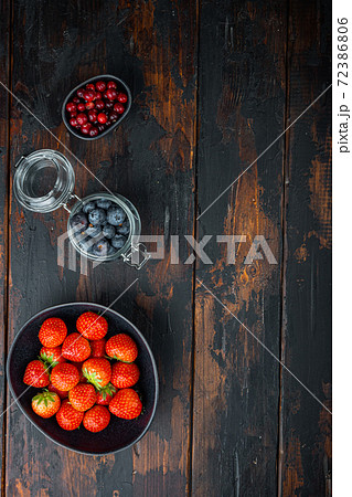 , top view with space for text on old wooden background , top view with space for text on old wooden background 72386806