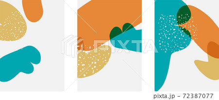 Hand drawn doodle shapes, wall art painting style, vector abstract background templates. A4 poster design or for covers, banners, flyers 72387077