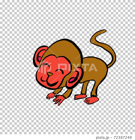 猿 さる サル 申年 2028年 令和10年の干支のイラスト素材 [72387249