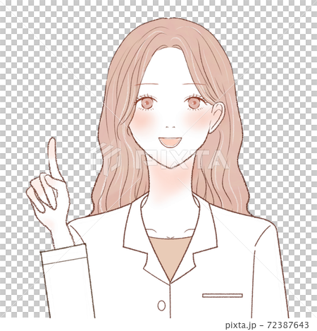 指をさしながら説明している女性医師 72387643