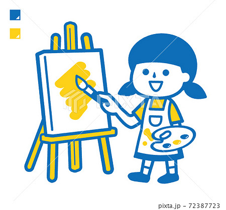 絵を描く女の子 絵を描く女の子 72387723