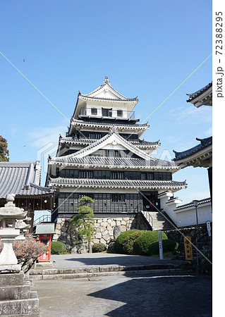 青空に映える中津城の天守閣 72388295