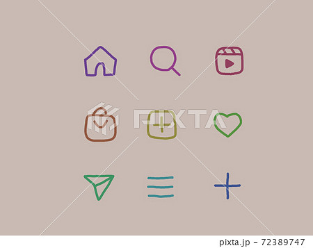 sns アイコン　手書き 72389747