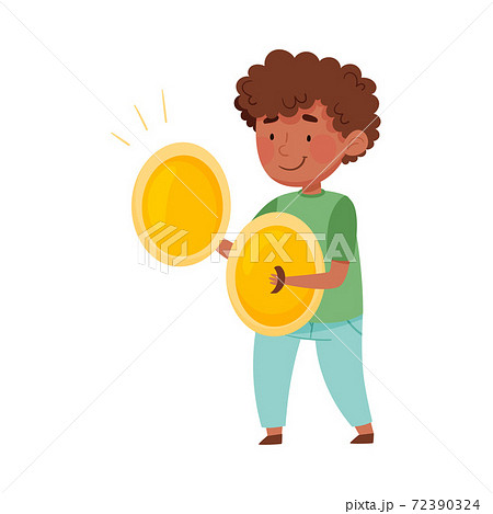 Funny Boy Character Playing Cymbal at Music Lesson Vector Illustration Funny Boy Character Playing Cymbal at Music Lesson Vector Illustration 72390324