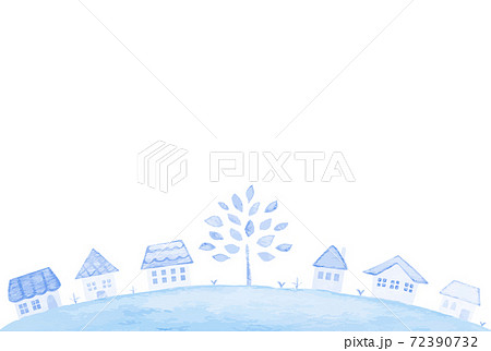 青色の街並みイラスト 青色の街並みイラスト 72390732