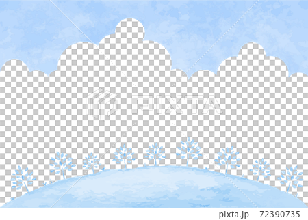 水彩青色の森林イラスト 72390735