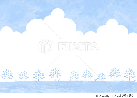青空の水彩の森林イラスト 72390790