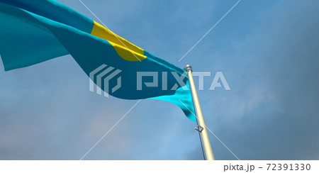 3d rendering of the national flag of the Palau 72391330