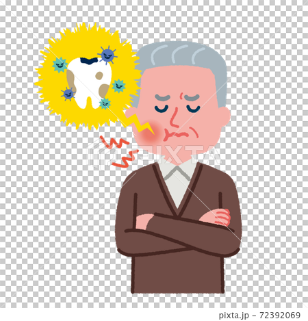 成為牙線蟲的老人的插圖素材 成為牙線蟲的老人的插圖素材 72392069
