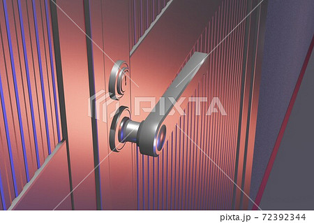 ドアノブ(レバー式アルミドア/3DCG) 72392344