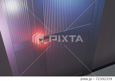 ドアノブ(レバー式アルミドア/3DCG) ドアノブ(レバー式アルミドア/3DCG) 72392359