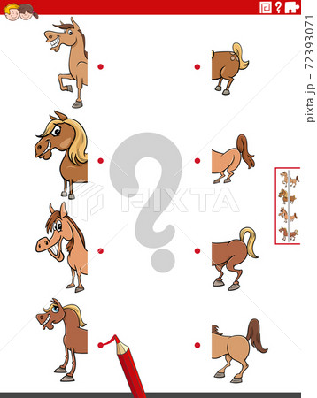 match halves of pictures with horses educational game match halves of pictures with horses educational game 72393071