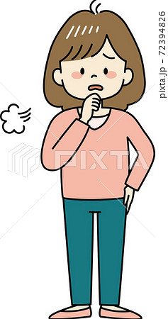 ため息をつく女性(全身) ため息をつく女性(全身) 72394826