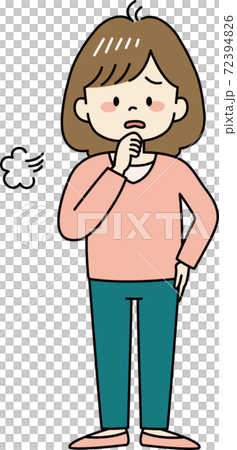 Woman sighing (whole body) 72394826