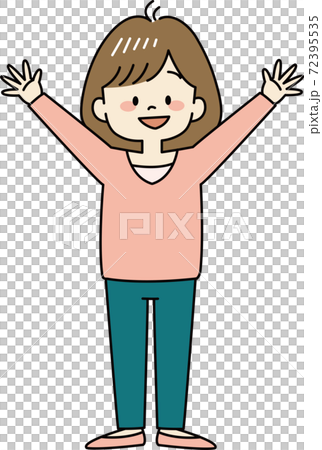 A woman who is willing to banzai (whole body) A woman who is willing to banzai (whole body) 72395535