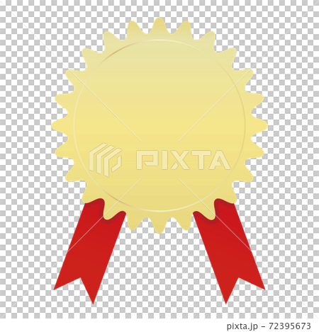 Illustration of golden circular label 72395673
