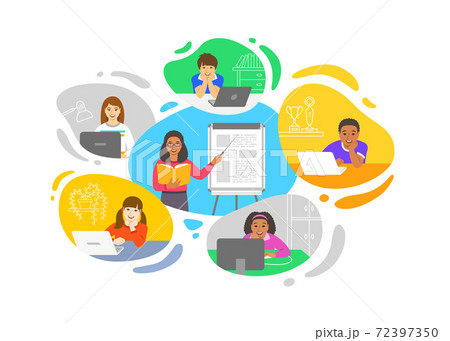 Virtual class online school distance learning kids 72397350