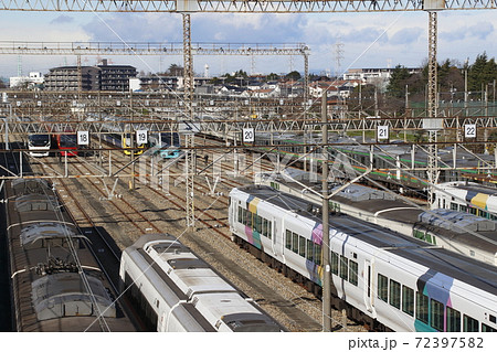 大宮総合車両センター東大宮センターの特急車両の写真素材 72397582 Pixta