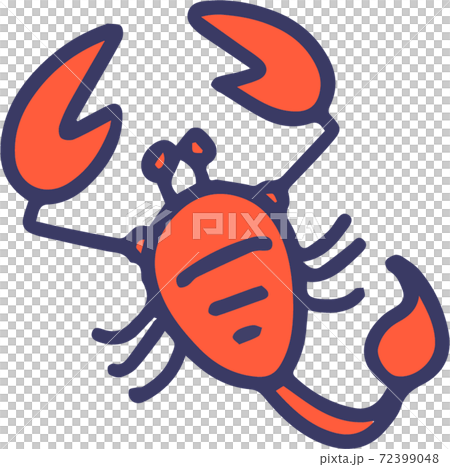 ゆるかわ12星座 さそり座の手描きイラストのイラスト素材