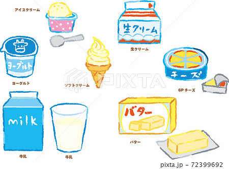 Handwritten Style Dairy Illustration Set Stock Illustration