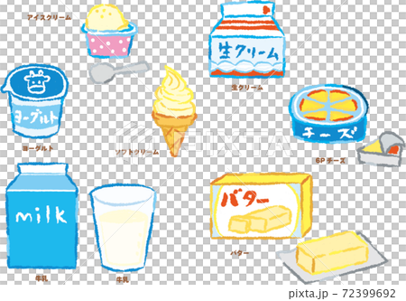 Handwritten Style Dairy Illustration Set Stock Illustration