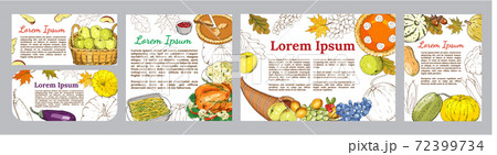 Autumn seamless pattern of elements with thanksgiving symbols, cornucopia Autumn seamless pattern of elements with thanksgiving symbols, cornucopia 72399734