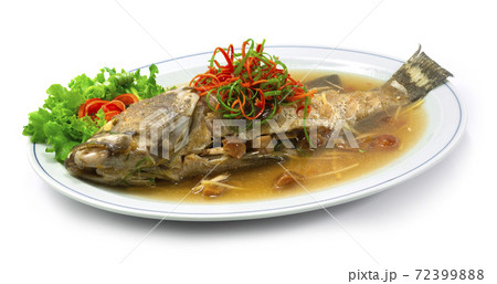 Steamed Grouper with Plum Sauce Chinese food Steamed Grouper with Plum Sauce Chinese food 72399888