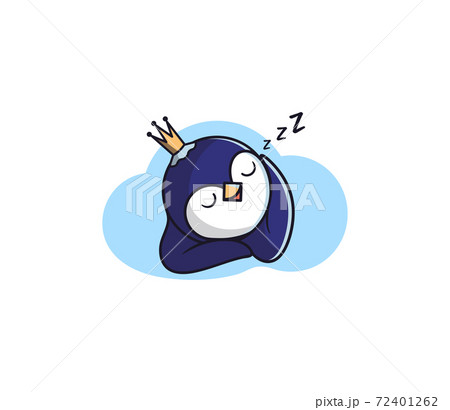 The logo Penguin is a sleepy princess. Cartoonish animal character The logo Penguin is a sleepy princess. Cartoonish animal character 72401262