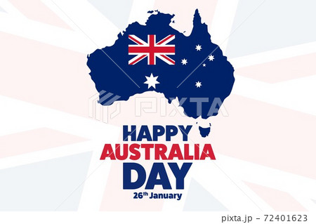 Happy Australia Day. January 26. Holiday concept. Template for background, banner, card, poster with Happy Australia Day. January 26. Holiday concept. Template for background, banner, card, poster with 72401623