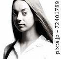 Portrait of a Teenage Girl with Long Brown Hair. 72401789