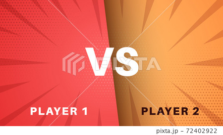 Versus game design. Red orange paper illustrationのイラスト素材 [72402922] - PIXTA