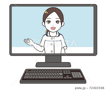 オンライン診察　モニター　女性 72403506