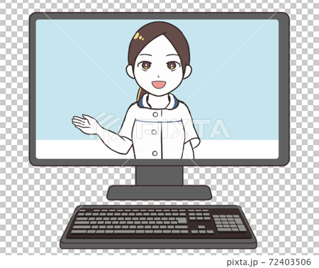 オンライン診察　モニター　女性 72403506