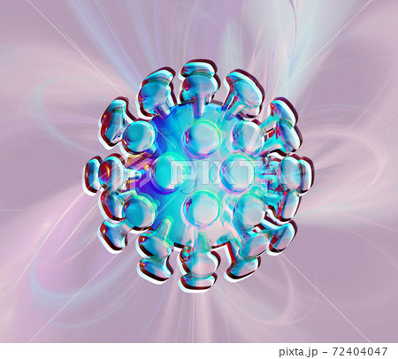 One beautiful abstract novel coronavirus, covid-19, 3d illustration 72404047