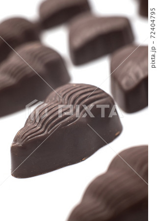 Closeup of chocolate collection on white background 72404795