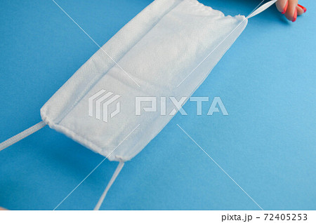 coronavirus medical mask. protective mask for your desing, Wuhan Coronavirus, 2019-nCoV. concept top view 72405253