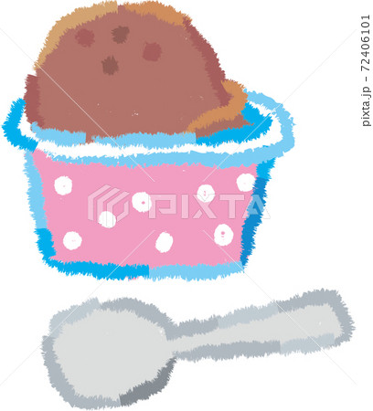 手書き風のチョコレートアイスのイラスト素材