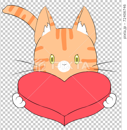 Tea tabby cat with a heart Tea tabby cat with a heart 72406746