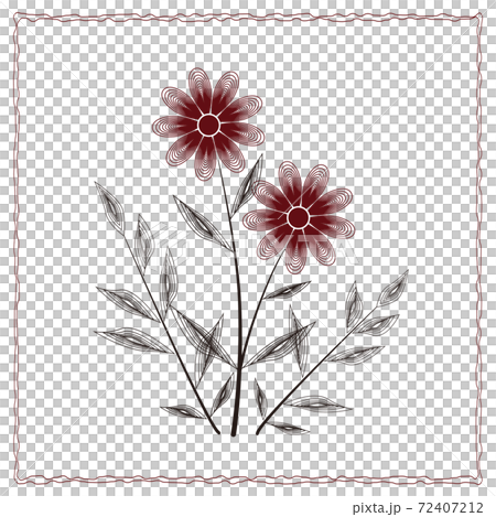 Botanical simple plant drawn in a circle Botanical simple plant drawn in a circle 72407212