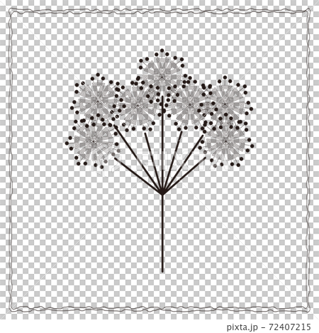Botanical simple plant drawn in a circle Botanical simple plant drawn in a circle 72407215