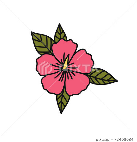 mugunghwa flower doodle icon, vector color illustration 72408034