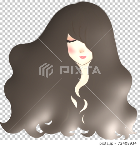 Woman with perm hair (lighted up) Woman with perm hair (lighted up) 72408934