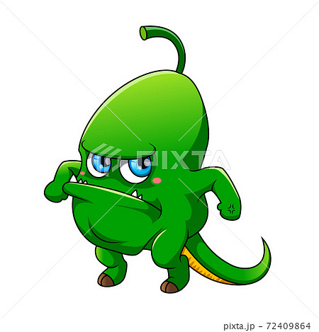 The green monster with the sharp teeth and blue eyes with the long tail The green monster with the sharp teeth and blue eyes with the long tail 72409864